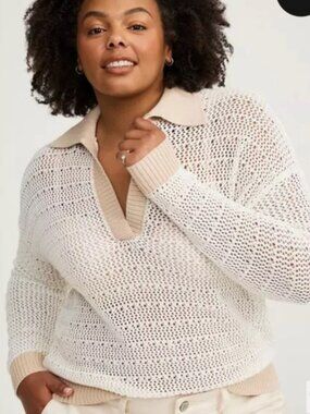 Torrid Crochet Collared Sweater